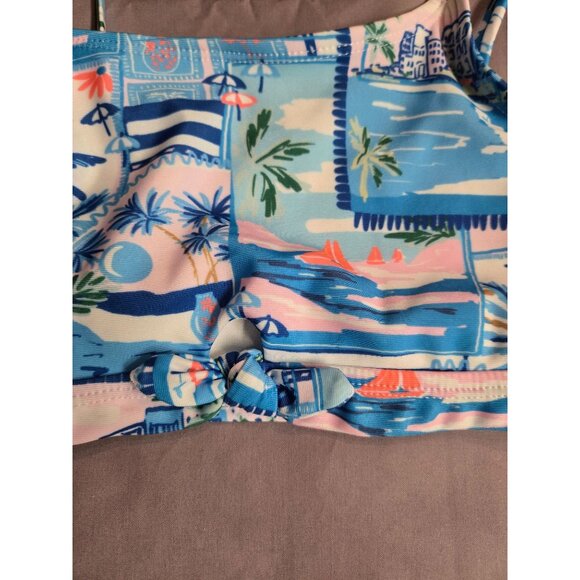 NWT Girls Paradise Print Tie-Front Bikini Top – Size Large 10/12 - UPF 50+ - Picture 3 of 3